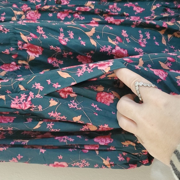 NWT Free People Flower Fields Floral Longsleeve Mini Dress Size Small Emerald - Picture 5 of 12